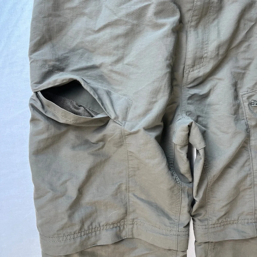 The North Face Convertible Cargo Pants Mens L Olive Green Excellent Zip Off Trek